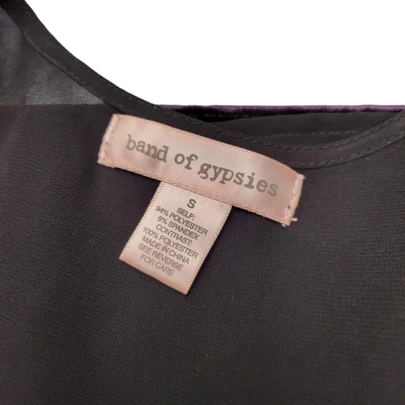 Band Of Gypsies Crushed Velvet Crop Top - Picture 5 of 5